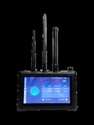 Mua Máy dò drone toàn dải 1.5km 70MHz-6.2GHz, Ghi và lưu trữ video FPV phủ sóng toàn diện 500MHz-6GHz, Chế độ làm việc 1+N với Đồng hồ, Phối hợp nhóm, Thiết kế di động sản xuất trực tuyến