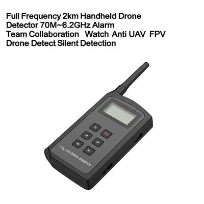 Full Frequency 2km Handheld Dron Detector 70M~6.2Ghz Alarm Team Collaboration Watch Anti UAV FPV Drone Detect Silent Detection