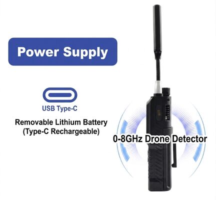Mua Máy dò tín hiệu máy bay không người lái chuyên nghiệp 0-8GHz cho OFDM HD FPV và FM truyền analog với báo động âm thanh rung động và ghi lại dữ liệu tích hợp cho an ninh sân bay sản xuất trực tuyến