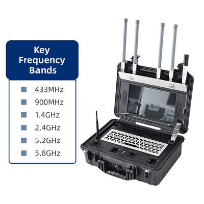 Mua Máy dò không người lái cầm tay có độ chính xác cao Máy phân tích quang phổ 100-6000 MHz Máy phân tích quang phổ thí điểm phạm vi 5km Cảnh báo danh sách đen định vị địa lý cho hệ thống an ninh gia đình và doanh nghiệp sản xuất trực tuyến