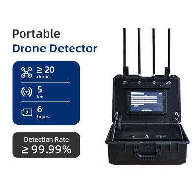 5km Dron Detector 70M-6Ghz Dây không người lái định vị tần số đầy đủ Dji IP65 Hệ thống phát hiện phi công